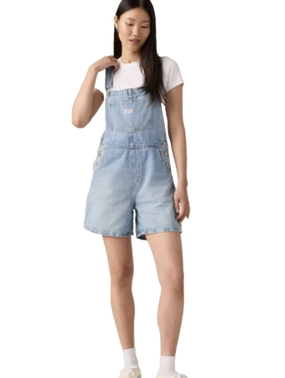 Levi's Vintage Womens Shortalls Large Light Wash Denim Festival Beach Grunge NWT